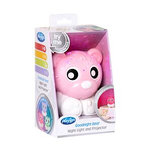 Playgro Zaspávacia lampička medvedík s projektorom, ružovo-biely