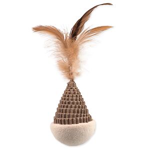 Hračka MC Natural Fun kužel s pírky karton/plyš bílá 6 cm