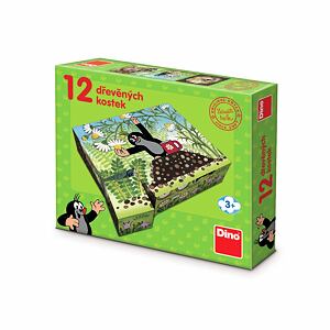 Dino KRTOK A PRIATELIA 12 Drevené licenčné kocky