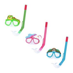 BESTWAY Šnorchlovací set LIL ANIMAL - okuliare a šnorchel - mix 3 farby (ružová, modrá, zelená)