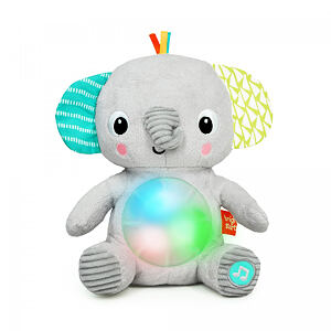 Bright Starts Hračka plyšová hudobná svietiaca Hug-a-bye Baby™ sloník, 0m+