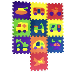 Cosing EVA Puzzle podložka - Dopravné prostriedky 32x32x1 cm (10 ks)