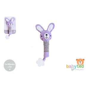 Babyted Zajačik pískatko / hryzátko plyš 25cm fialový